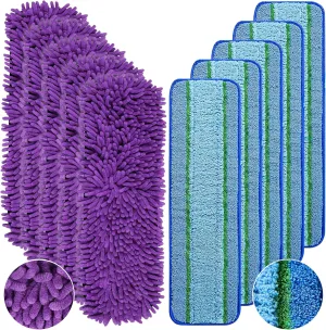 10 Pack Microfiber Cleaning Pads for Bona Family of Mops,Washable & Reusable Mop Pads Refill Replacement for Hardwood and Multi-Surfac inclue 5 pet Sweeping Pads   5 Microfiber Deep Clean Pads