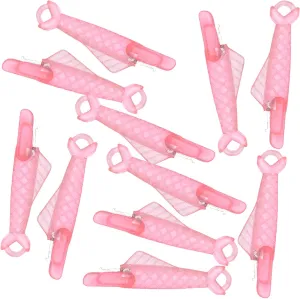 100 Pcs Needle Threader, 1.2in Plastic materialFish Mouth Sewing Machine, Fast Sewing Machine Ring Threader Tools (Pink)