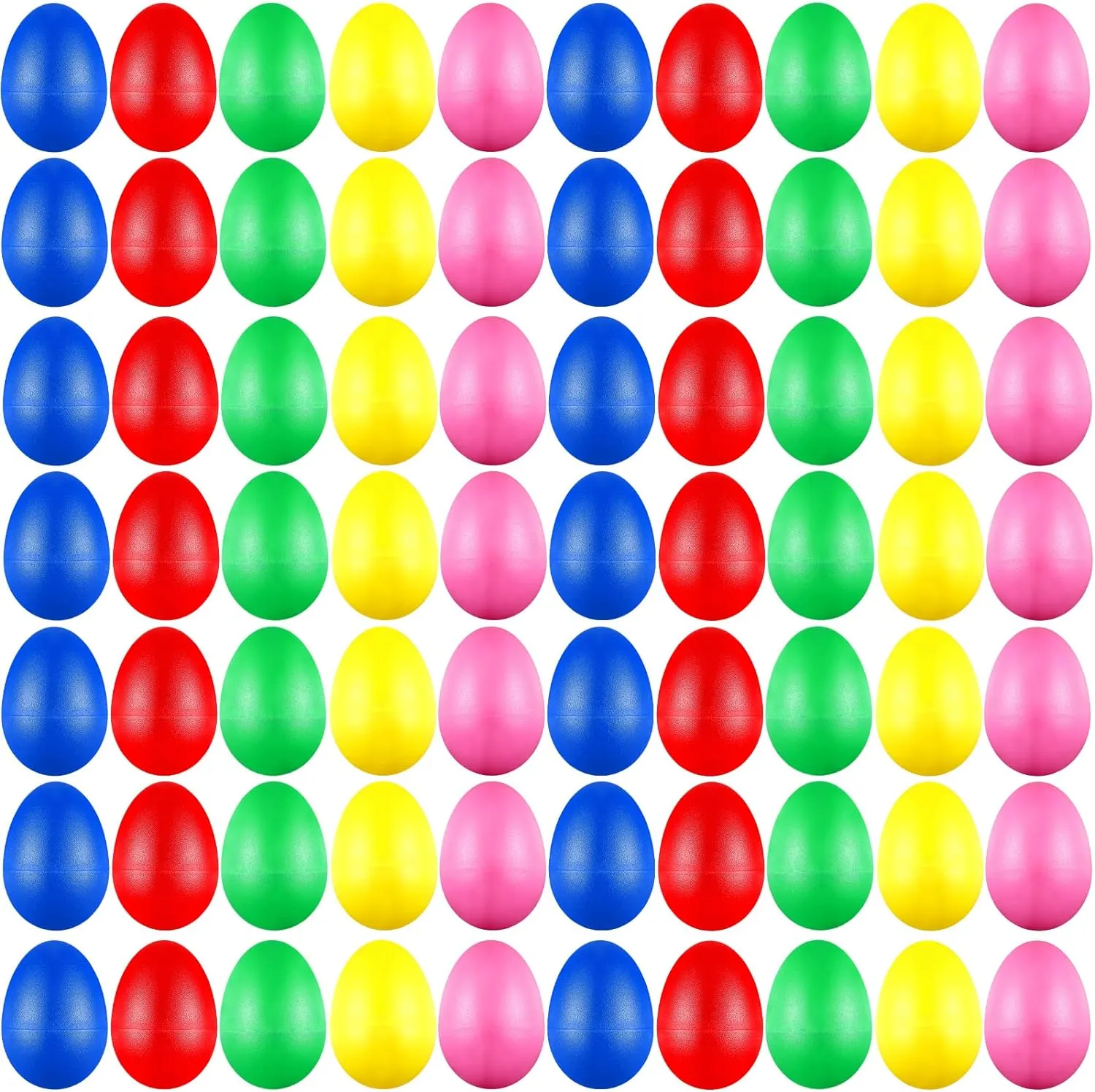 100 Pieces Egg Shakers Musical Instruments Percussion Maracas Egg for Kids Toys Plastic Easter Shaker for Learning DIY Painting, Classroom Music, Rhythm(5 Color)