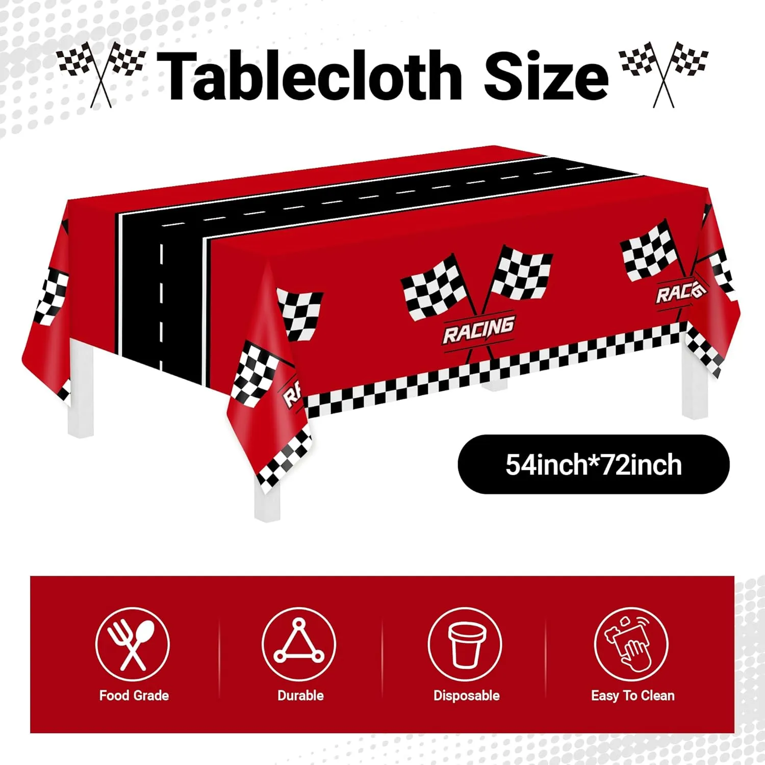 102 PCS Racing Car Tableware Sets,Race Car Birthday Party Supplies,Disposable Racing Car Tablecloths,Plates Cups Napkins,Car Themed Tableware Set for Boys Birthday,Kids Party,Race Car Party Decoration