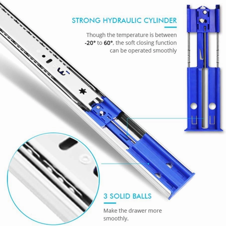 10 Pairs of 12 Inch 100LB Capacity Soft Close Full Extension Ball Bearing Side Mount Drawer Slides