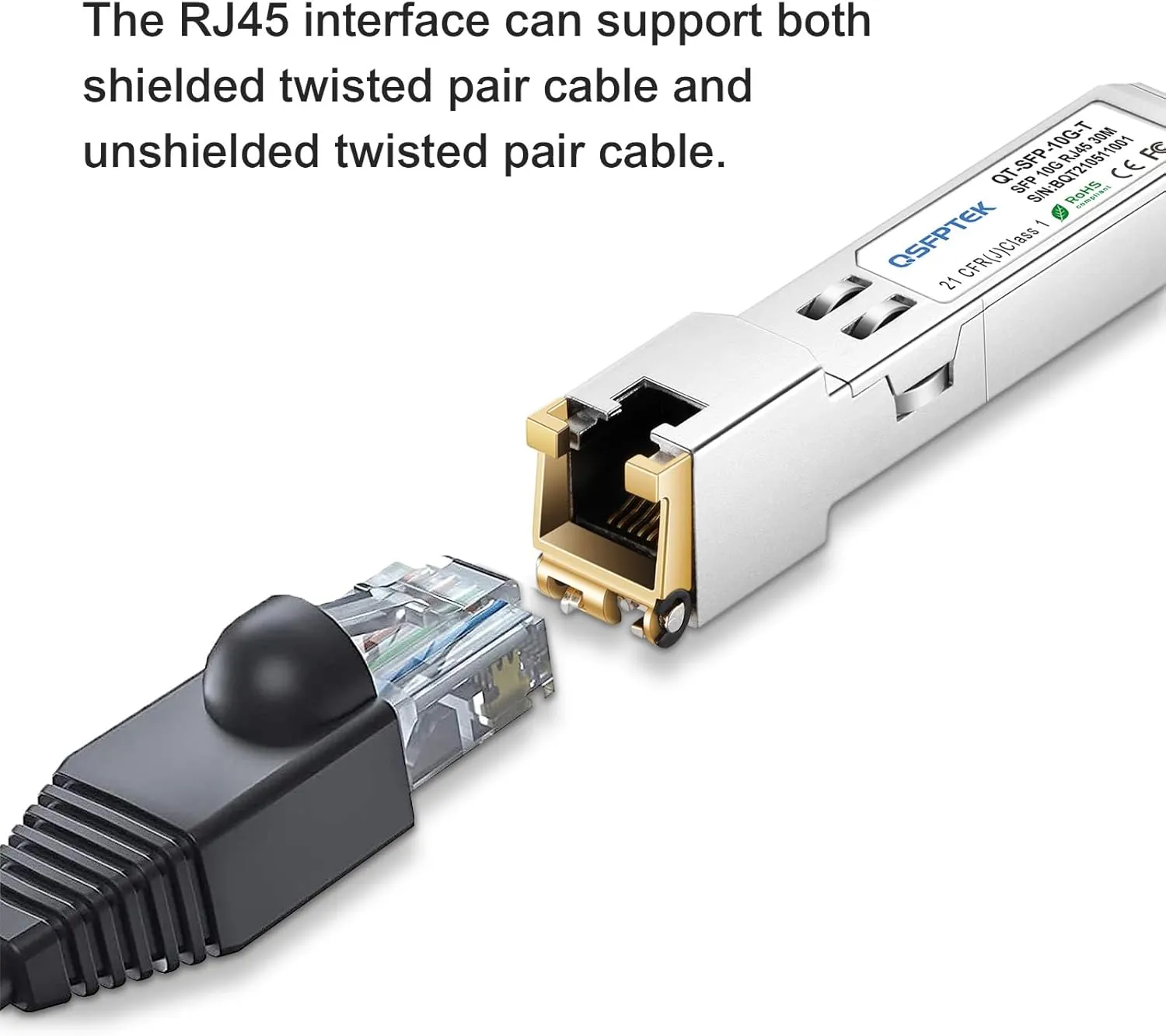 10GBASE-T SFP  to RJ45 Transceiver, 10G Ethernet Copper Module, Optical SFP RJ 45 10Gb T Mini-GBIC Compatible with Cisco SFP-10G-T-S, Ubiquiti UF-RJ45-10G, Mikrotik, Supermicro, Fortinet, up to 30m