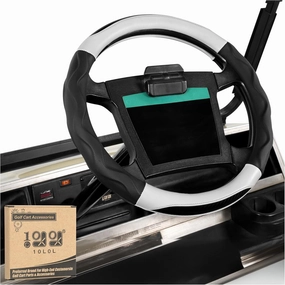 10L0L Golf Cart Steering Wheel Cover for Yamaha G29 & Club Car DS Precedent - 14" Premium Leather Anti-Slip Grip | UV-Resistant & Easy Installation