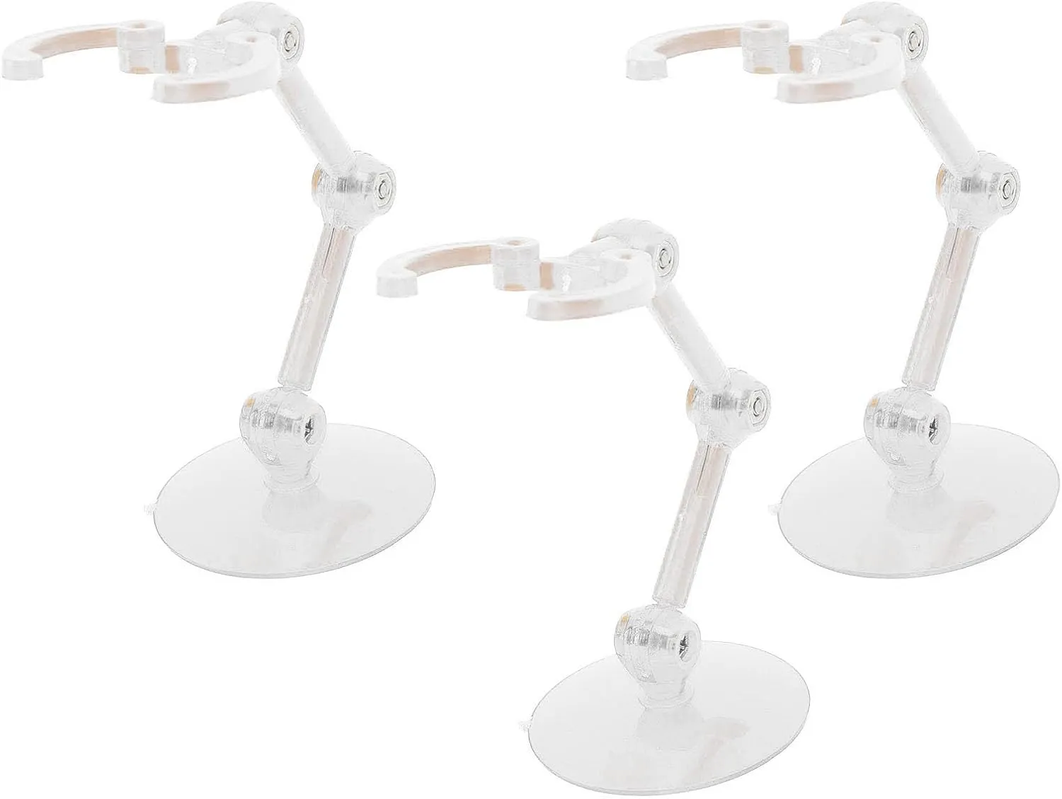 10pcs Plastic Action Figure Stand Kit Easy Assembly Mini Doll Display Holder Model Support (Transparent)