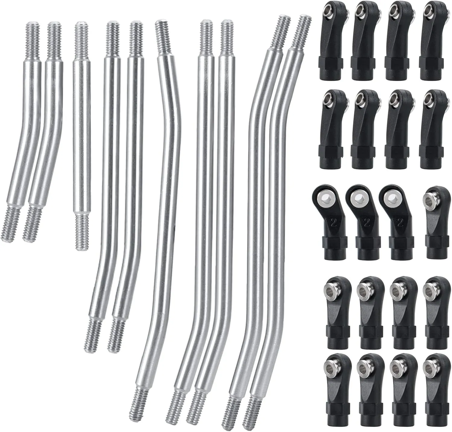 10PCS RC Stainless Steel Steering and Suspension Ball Rod Linkage Set 324mm Wheelbase for TRX4 1/10 RC Crawler Car Accessories Upgrades
