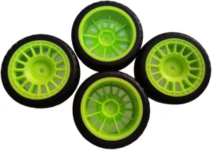 1/10 On-Road Touring Racing Car 12mm Hex Wheel 4X Soft Rubber Tires 65mm Plastic Wheel Rims (F155C)