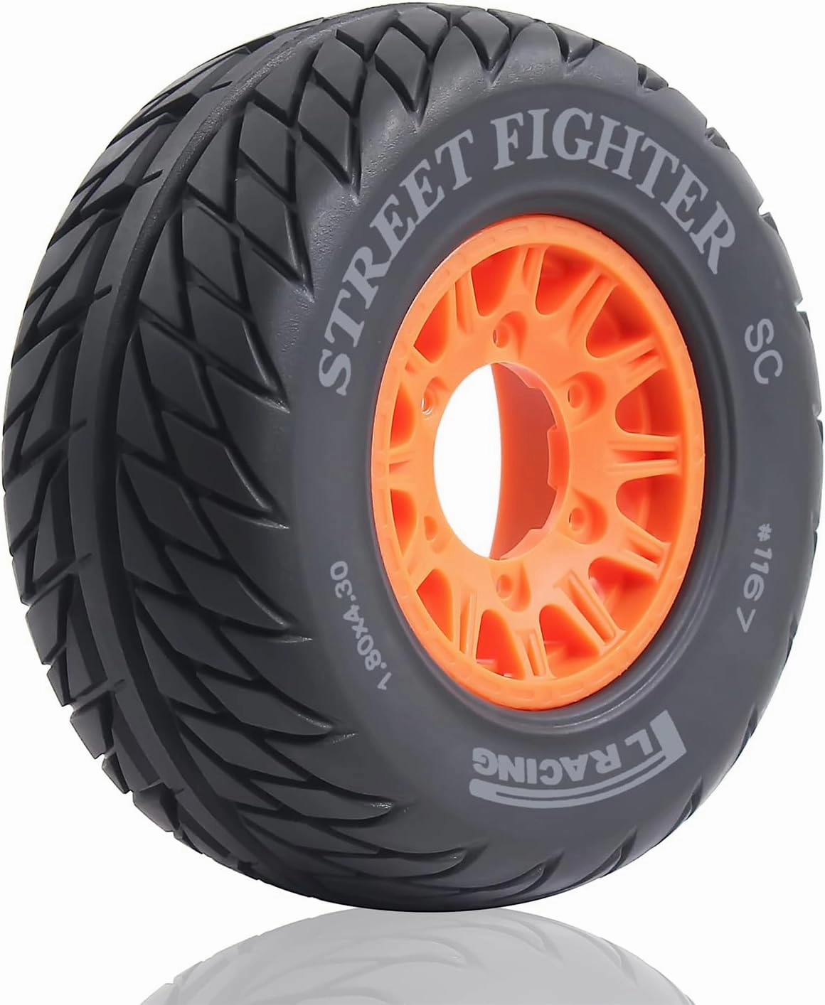 112mm 1/8 1/10 RC Short Course Truck Wheels and Tires Set 12/14/17mm Hex for 1/10 RC Off-Road Car Traxxas TRX4 Slash Arrma Losi Tenacity Redcat Hpi HSP RC Scale Racing Car and refit Use W20 (Orange)
