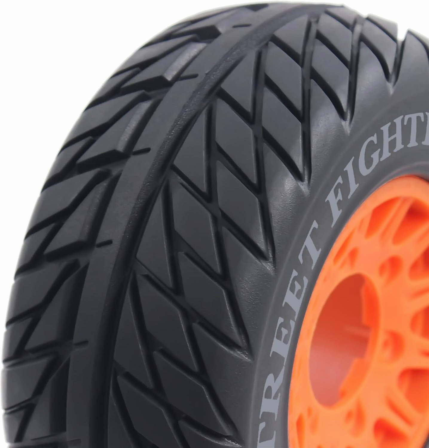 112mm 1/8 1/10 RC Short Course Truck Wheels and Tires Set 12/14/17mm Hex for 1/10 RC Off-Road Car Traxxas TRX4 Slash Arrma Losi Tenacity Redcat Hpi HSP RC Scale Racing Car and refit Use W20 (Orange)