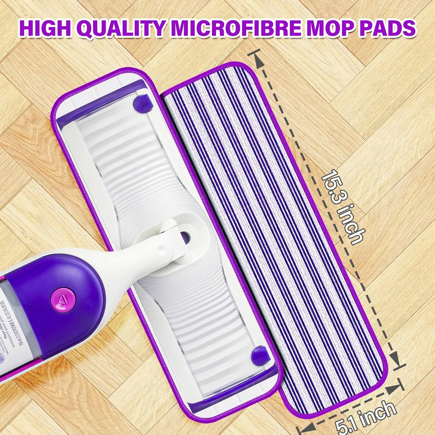 12 Pack Reusable Mop Pads Compatible with Swiffer PowerMop, Microfiber Pads Refills Machine Washable Up to 100 Times Wet Dry Use Suitable for All Floor Types