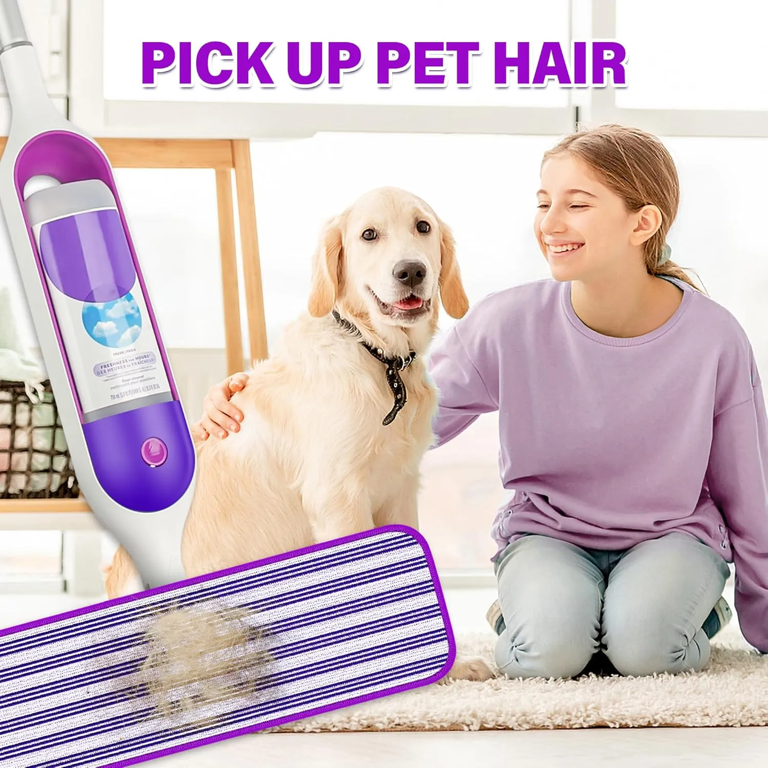12 Pack Reusable Mop Pads Compatible with Swiffer PowerMop, Microfiber Pads Refills Machine Washable Up to 100 Times Wet Dry Use Suitable for All Floor Types