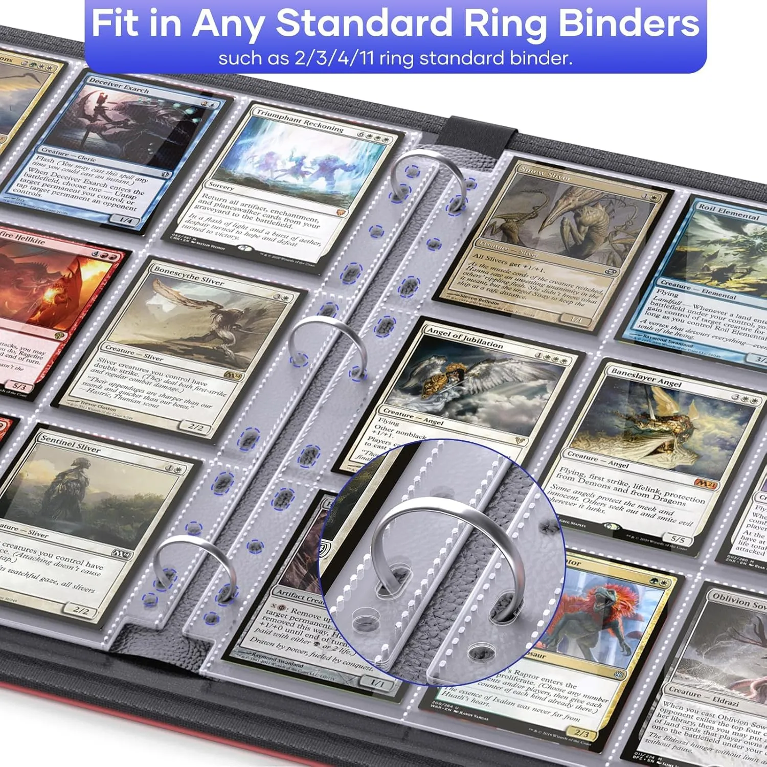 120 Pack 9 Pocket Double Side Card Sleeves Binder Sheets Holds 2160 Cards,Trading Card Binder Sleeves for 3 Ring Binder, Card Sleeve Pages fit for Baseball, Football, Business, Cards