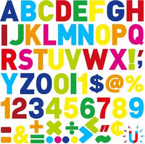 124 Pcs Classic Magnetic Letters Numbers for Classroom 2.5 Inch Magnetic Alphabet Letters Whiteboard Fridge ABC for Boys Girls Educational Preschool Home Learning(Multicolor)