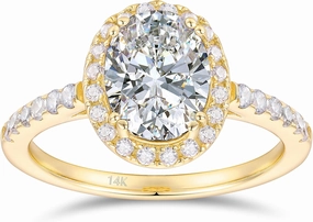 14K Moissanite Engagement Rings, 1.5ct Oval Cut Moissanite Ring, 14K Solid Gold Engagement Rings, 14K Halo Moissanite Rings for Women
