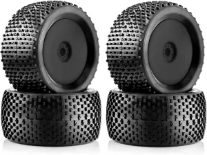 1/8 RC Off Road Racing Truck Tires And Wheels 17mm Hex Rubber Buggy Tyres OD 140mm For 1:8 Scale Monster Truck Car Arrma Typhon 6S Talion 4WD HPI HSP BAZOOKA CAMPER Kyosho TRAXXAS 4PCS (Black)