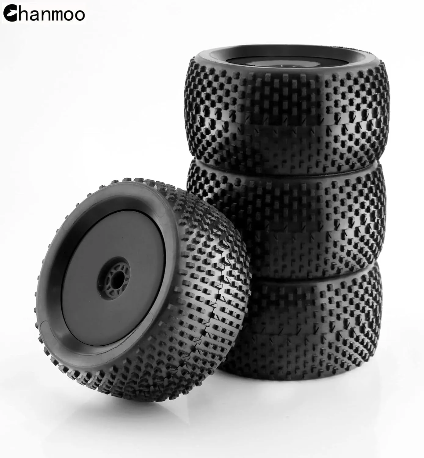 1/8 RC Off Road Racing Truck Tires And Wheels 17mm Hex Rubber Buggy Tyres OD 140mm For 1:8 Scale Monster Truck Car Arrma Typhon 6S Talion 4WD HPI HSP BAZOOKA CAMPER Kyosho TRAXXAS 4PCS (Black)