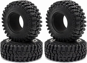 1/10 scale Tires accessories, 125 * 48 mm All Terrain Rubber Soft Tire, for 1/10 crawler Car, 2.2″wheels, Black, 4PCS