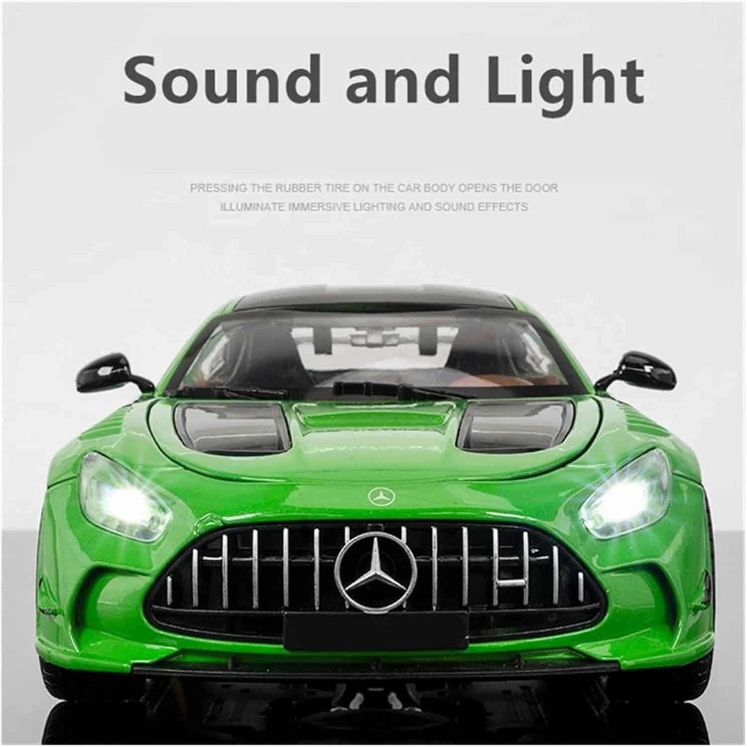 1 18 for Benz-GT GTR Alloy Racing Car Model Diecast Metal Sports Car Model Enthusiasts Simulation Collectibles Simulation Vehicle Playset(Black)