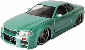 1:24 for 2002 Skyline GTR R34 Alloy Car Model Decorative Ornaments Souvenirs Mini Simulation Toys