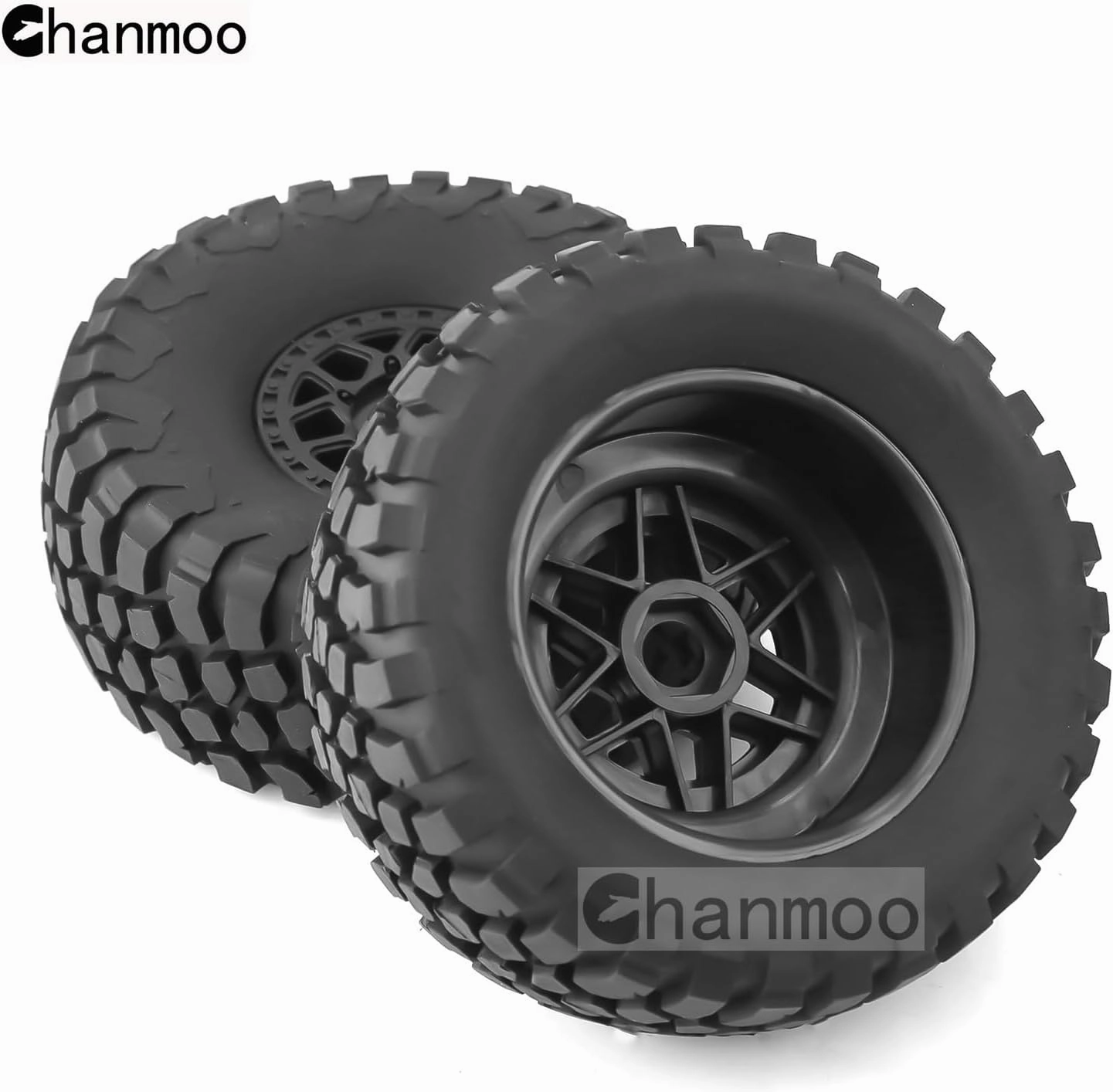 1/8 RC Short Course Truck Tires and Wheels 17mm Hex OD 140mm 1/7 All Terrain Off Road Tyres for 1:7 1:8 RC Buggy Truck Car HSP TRAXXAS UDR DF7 FS Atom ARRMA Mojave YK4072 DF7 4PCS (Black)