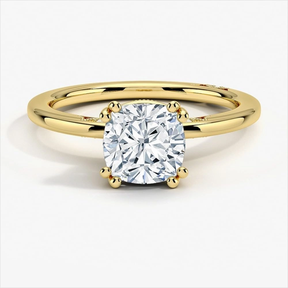 1CT-3CT Cushion Cut Moissanite Wedding Bridal Ring Tacori Classic Solitaire Engagement Rings For Women/Valentine's Day Gift, Anniversary Promise Ring