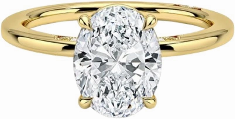 1CT-3CT Oval Cut Moissanite Wedding Bridal Ring Tacori Classic Solitaire Engagement Rings For Women/Valentine's Day Gift, Anniversary Promise Ring