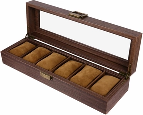 1pc Box Wooden Watch Box Storage Watches for Watch Display Container Case Watch Container Organizer Brown Wood Material