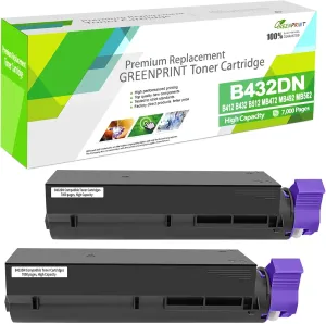 2 Packs 45807105 Compatible Toner Cartridges B412 B432 B512 MB472 MB492 MB562 Black 7000 Pages High Capacity for OKI Okidata Printer B412DN B432DN B512DN MB472W MB472DNW MB492DN MB562W MB562DNW