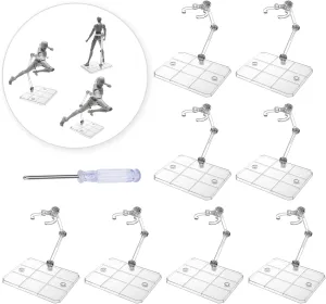 20 Pack Action Figure Stand, Action Figure Display Holder Stand Base, Doll Model Support Stand with 2 Transparent Screwdriver, Action Figure Stand Compatible with HG RG SD SHF Gundam