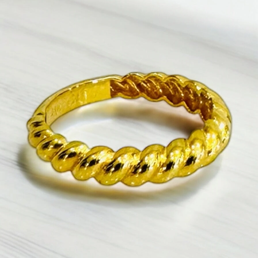 21K Gold Twist Stacking Ring