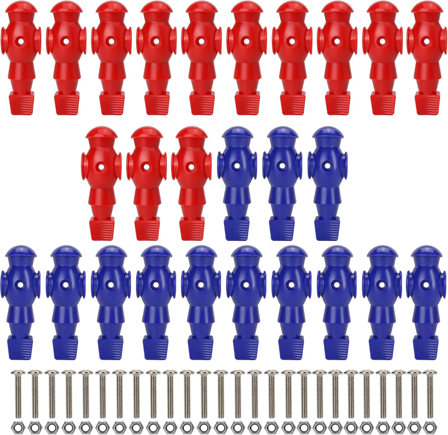 26PCS Foosball Men, Soccer Player Set - Plastic Replacement Parts for Football Table (13 Red, 13 Blue)