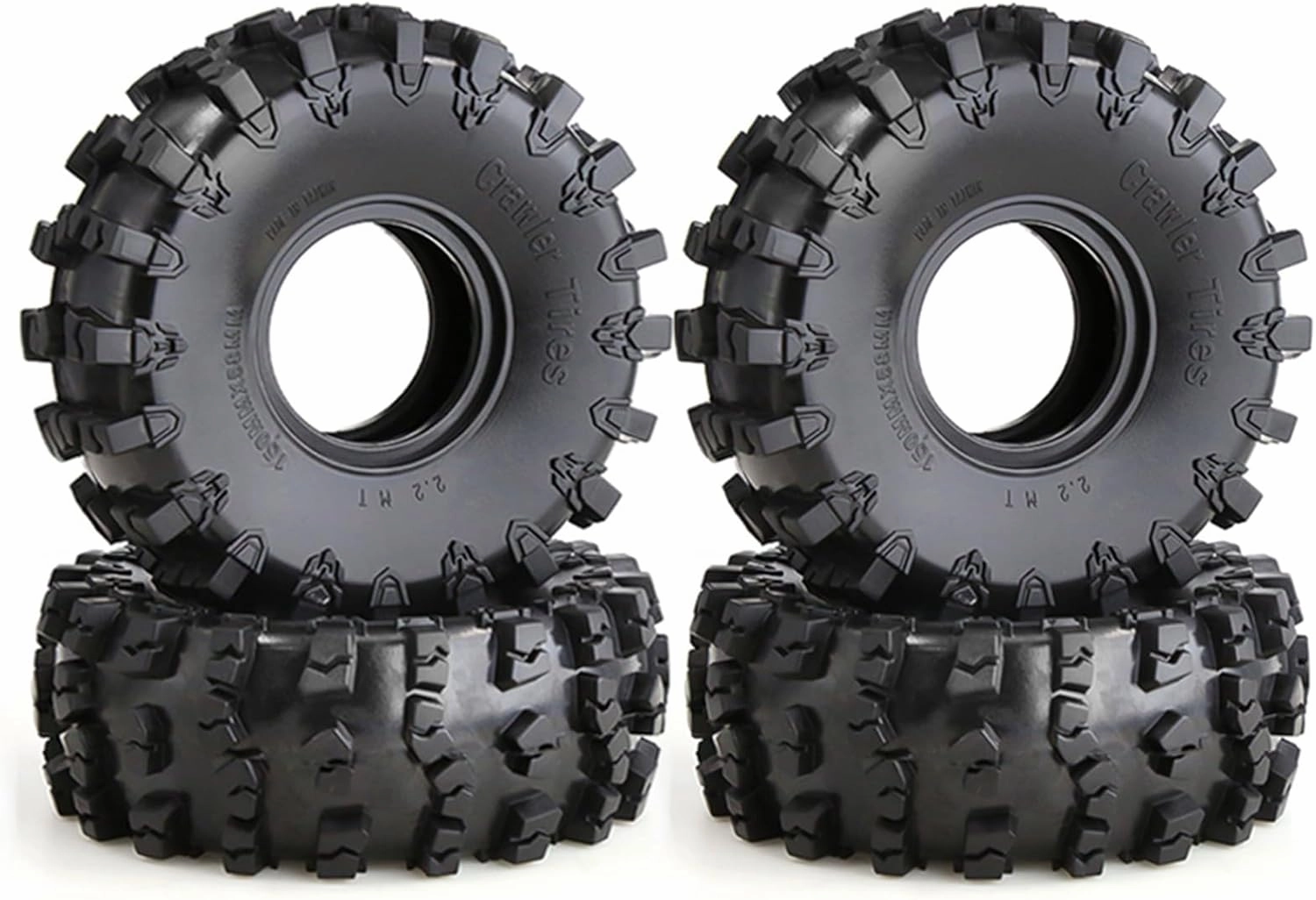 2.2 RC Crawler Tires Soft Rubber Mud Snow Swamper Tyres OD 150mm For 1/10 RC Rock Crawler Car Axial SCX10 90047 D90 TF2 Tamiya CC01 Traxxas TRX4 2.2 inch Beadlock Wheel Rims 4PCS