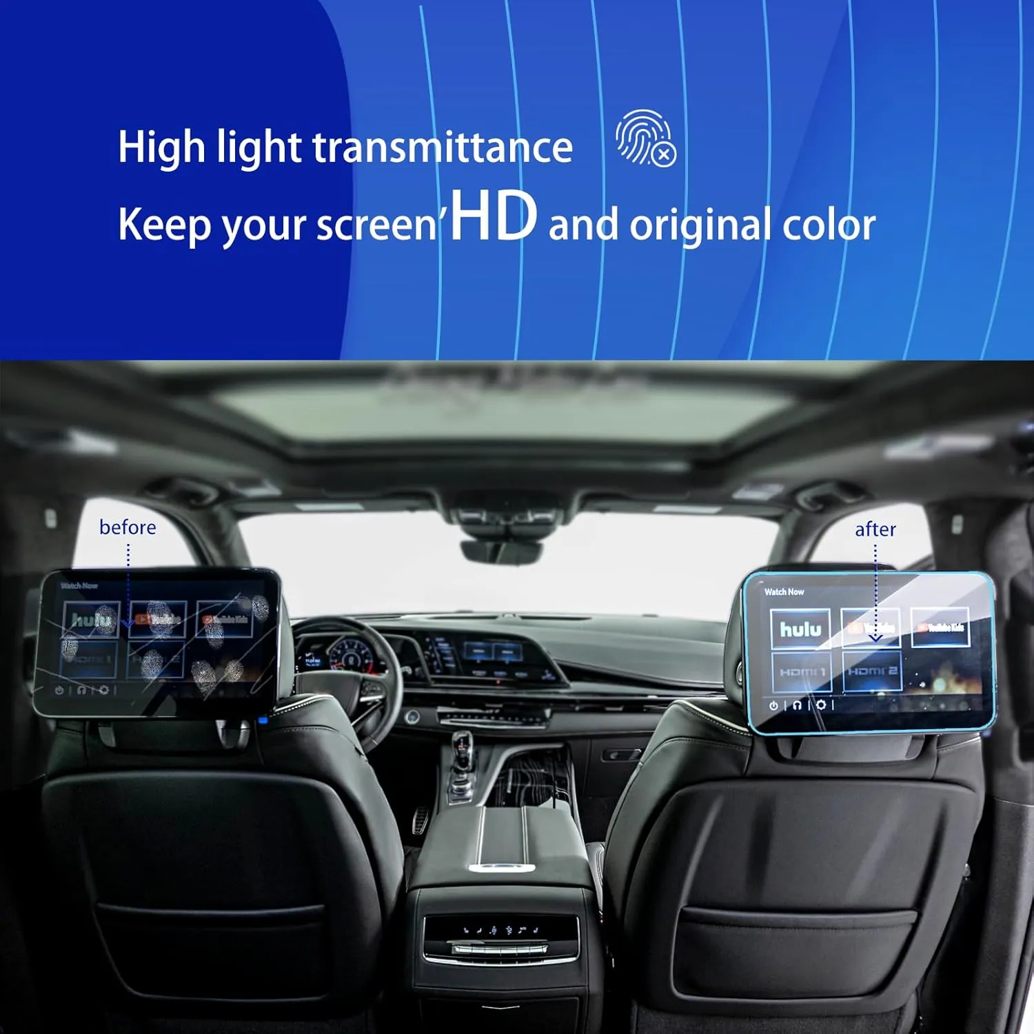 2Pack for 2024 2025 Escalade Screen Protector 2021 2022 2023 2024 Cadillac Escalade/Escalade-V Accessories Rear Seat TV Dual 12.6-inch Soft Screen Protector 2024 Cadillac Escalade