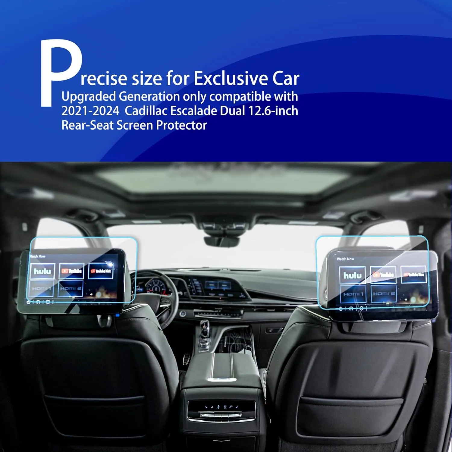 2Pack for 2024 2025 Escalade Screen Protector 2021 2022 2023 2024 Cadillac Escalade/Escalade-V Accessories Rear Seat TV Dual 12.6-inch Soft Screen Protector 2024 Cadillac Escalade