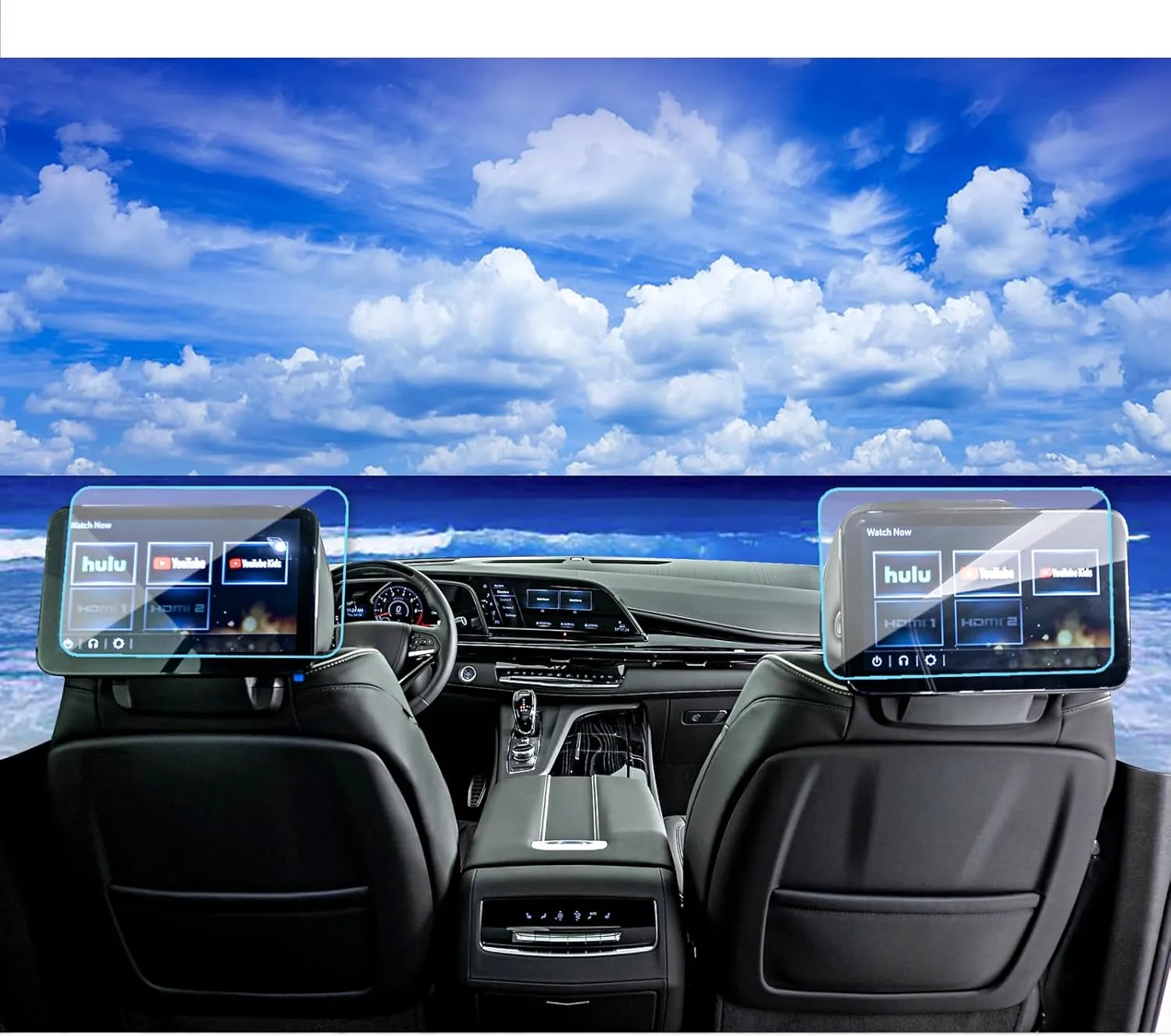 2Pack for 2024 2025 Escalade Screen Protector 2021 2022 2023 2024 Cadillac Escalade/Escalade-V Accessories Rear Seat TV Dual 12.6-inch Soft Screen Protector 2024 Cadillac Escalade