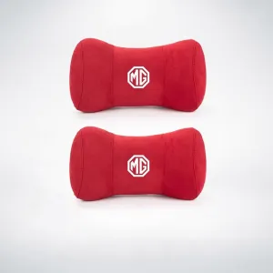 2Pcs Car Headrest Pillow for MG MG3 MG5 MG6 MG7 MG TF ZR ZS ES HS GS One Navigator, Memory Foam Neck Support Comfortable Soft Head Rest Protector(Color:red)