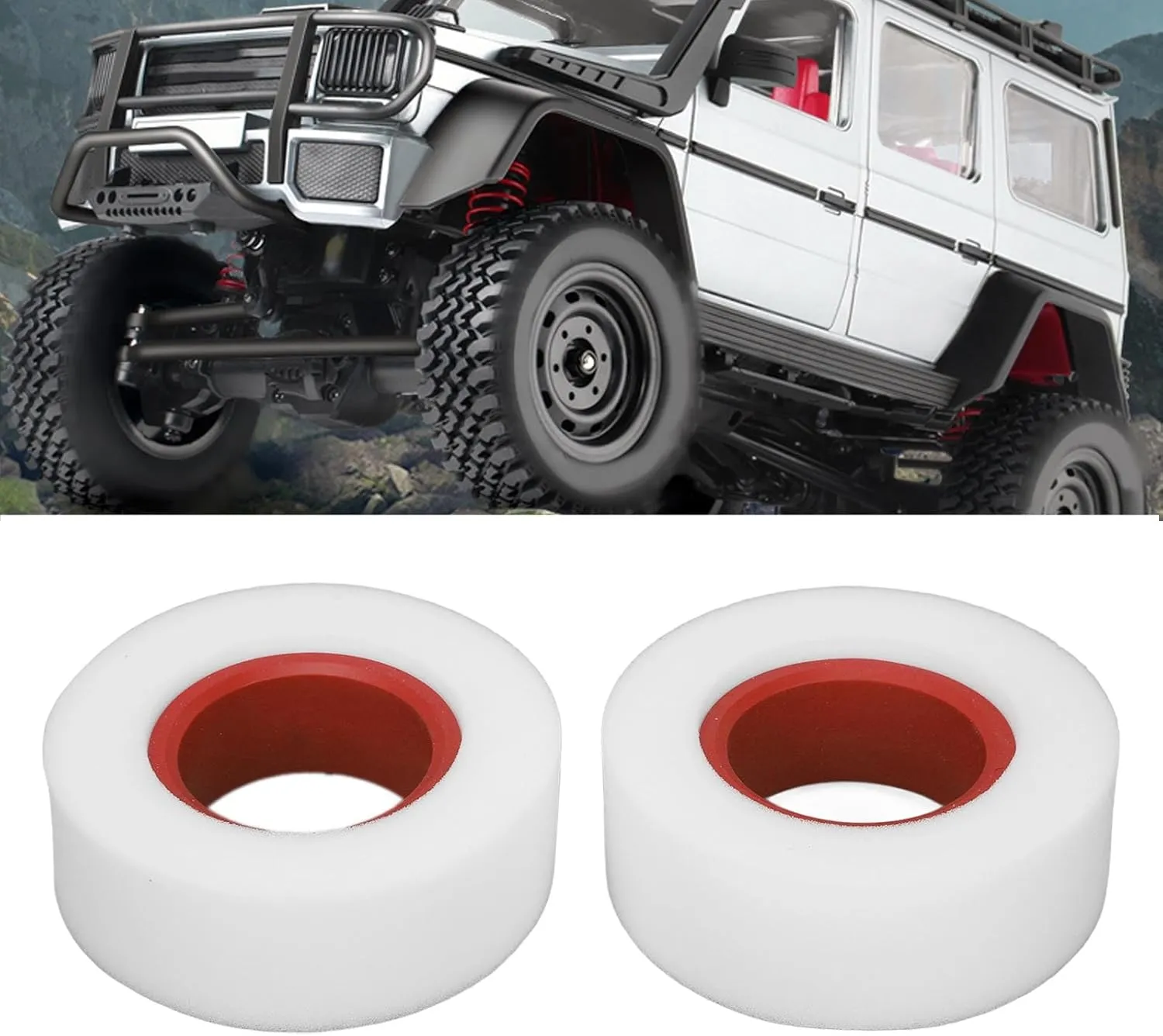 2PCS Dual Stage Closed Cell Inner 2.2 Inches Soft Outer Foam Inserts Car Crawler Tire Foams Wheel Inlay Foam Sponge,RC Car Tire Foam Double Layers Soft Sponge 130mm Outer Diameter(red)