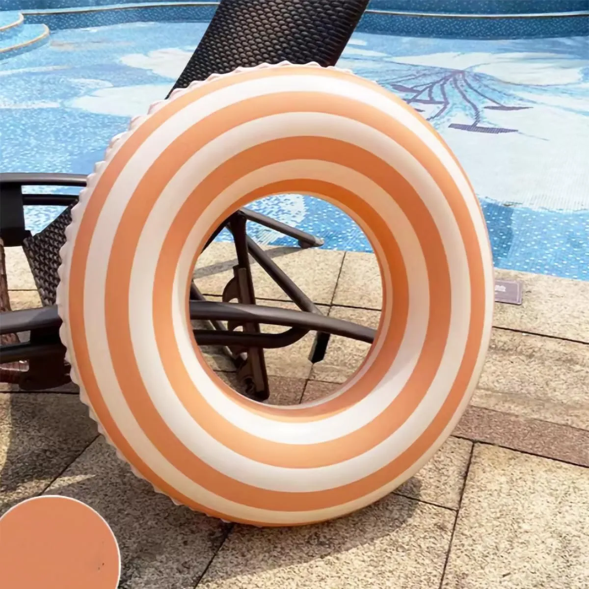 2PCS Floats for Adults Rings Striped Pool Float Large Swim Ring for Adults,30 Inch Classic Striped Teens Adult Inner Tubes Summer Beach Bachelorette Party