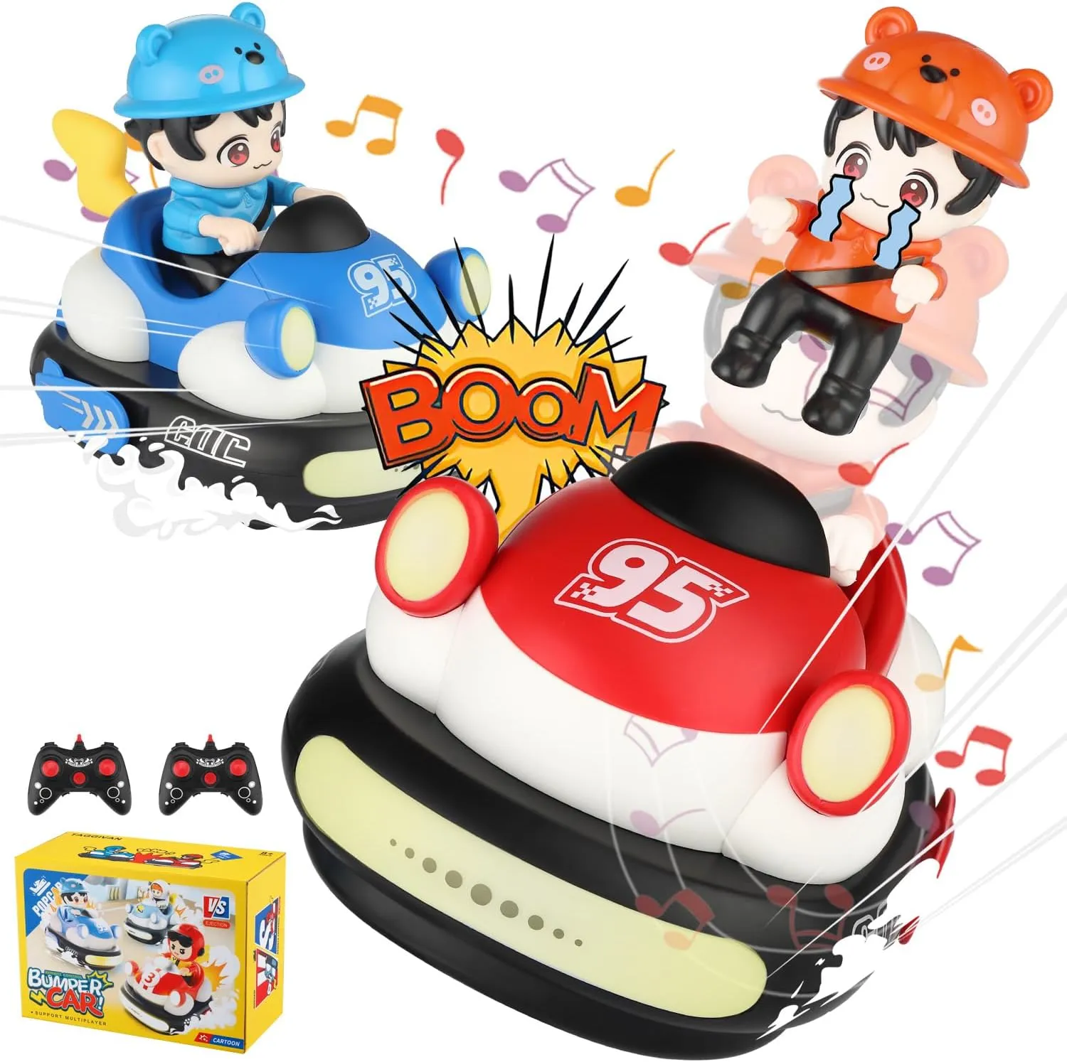2Pcs Remote Control Cars Toys, Rechargeable RC Speed Bumper Cars, Mini Remote Controlled Ejector Vehicles for Kids Ages 3-8 with Parental Guidance, Birthday Toy Gifts for Toddler Child Teen