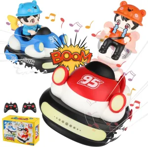 2Pcs Remote Control Cars Toys, Rechargeable RC Speed Bumper Cars, Mini Remote Controlled Ejector Vehicles for Kids Ages 3-8 with Parental Guidance, Birthday Toy Gifts for Toddler Child Teen