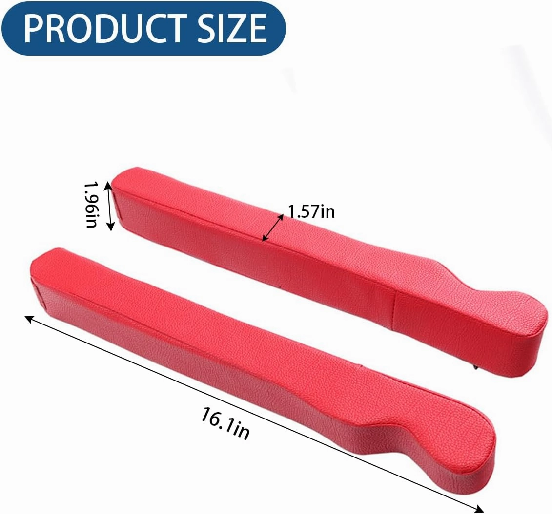 2Pcs Car Seat Gap Filler, PU Leather Auto Crevice Catcher Drop Blocker to Fill The Seat and Console Gap, Universal Vehicle Interior Accessories for Car, SUV, Truck (Red)