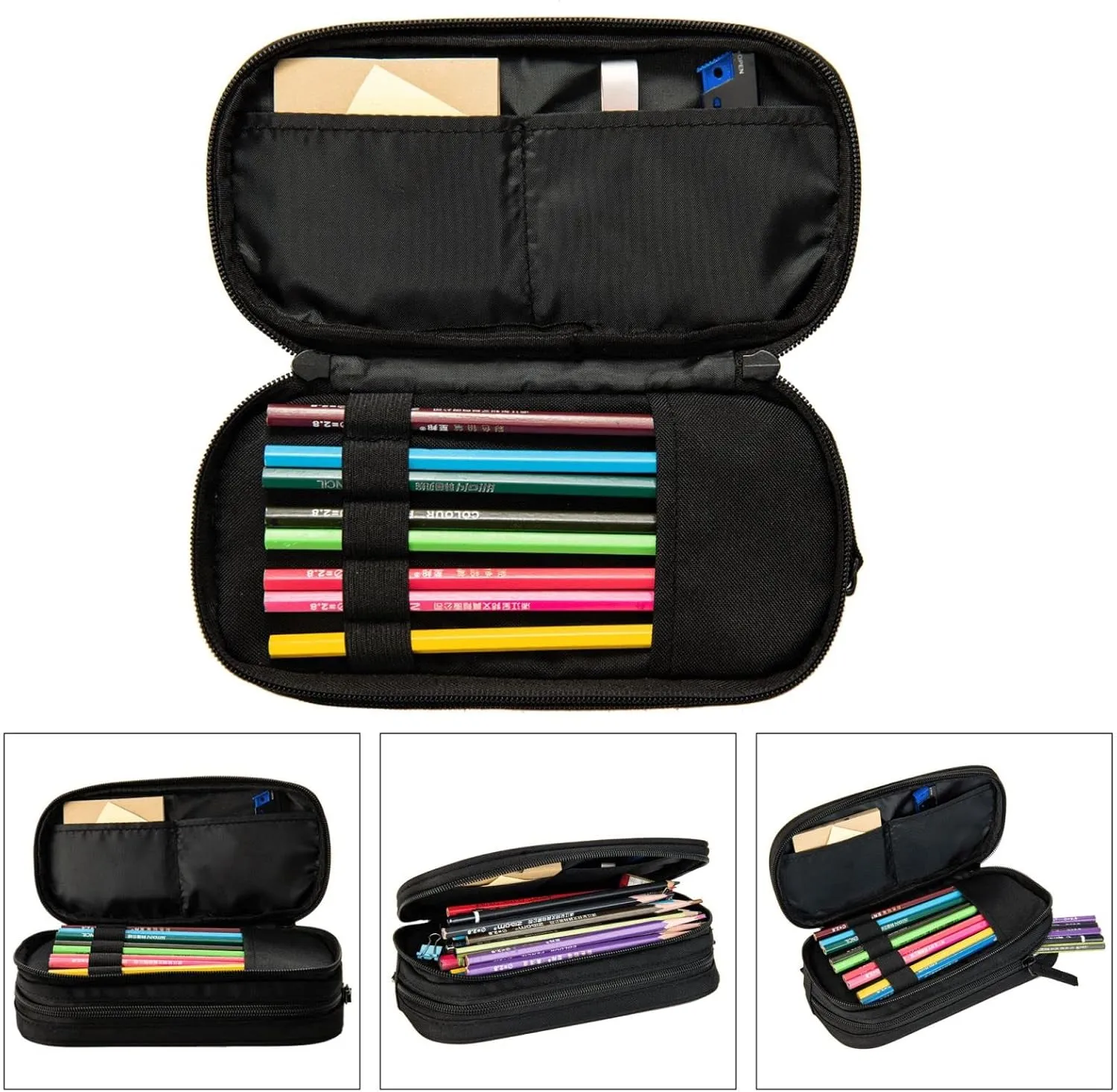 3-In-1 Backpack Bookbag Set,Winter Snow Falling In The Park Print Casual Travel Backpacks,With Pencil Case Pouch, Lunch Bag