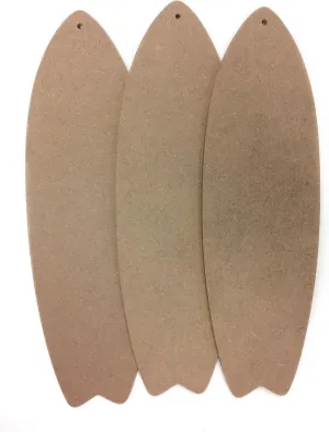 3-Pack 5 x 16 x 0.25 inch Craft Wood Blanks, Surfboard Shape, Unfinished MDF Wooden Crafting Materials DIY Project Hobbies Thin Boards (SJT00069)