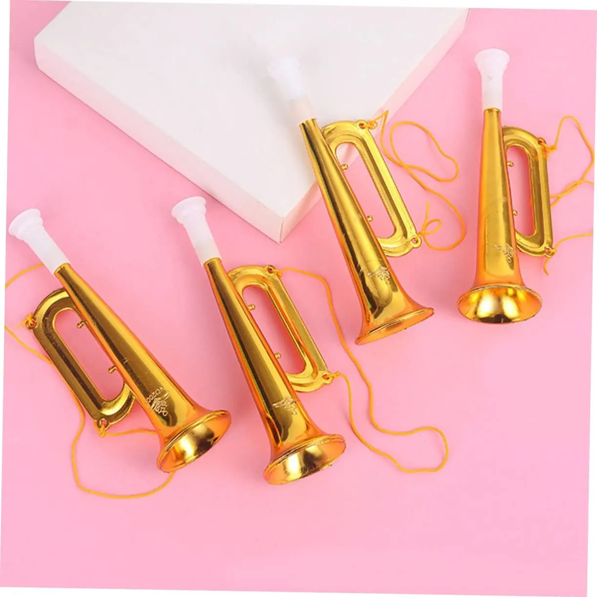 30 pcs Sporting Instruments New Favor Models Gold Party Trumpets Small Cheering Kids Girls Boys Whistle and Funny Musical Children Stage Props Plastic Atmosphere Noise Events