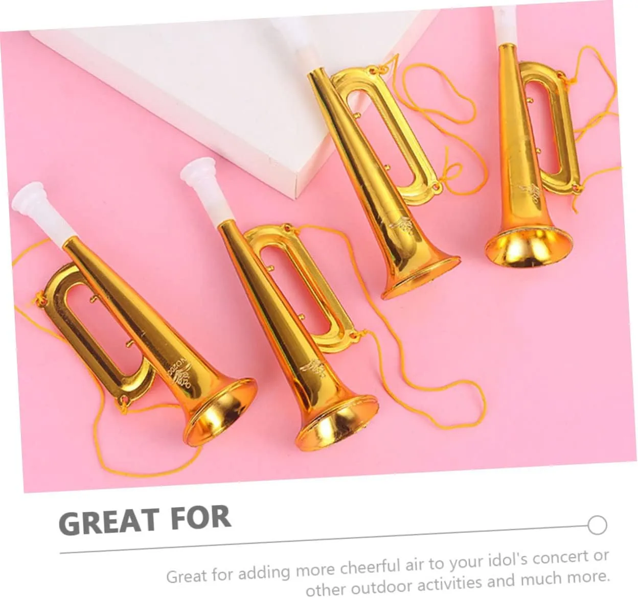 30 pcs Sporting Instruments New Favor Models Gold Party Trumpets Small Cheering Kids Girls Boys Whistle and Funny Musical Children Stage Props Plastic Atmosphere Noise Events
