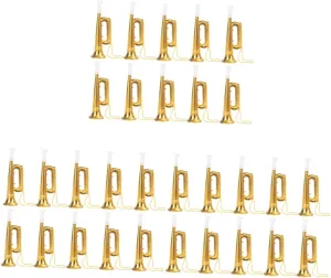 30 pcs Sporting Instruments New Favor Models Gold Party Trumpets Small Cheering Kids Girls Boys Whistle and Funny Musical Children Stage Props Plastic Atmosphere Noise Events