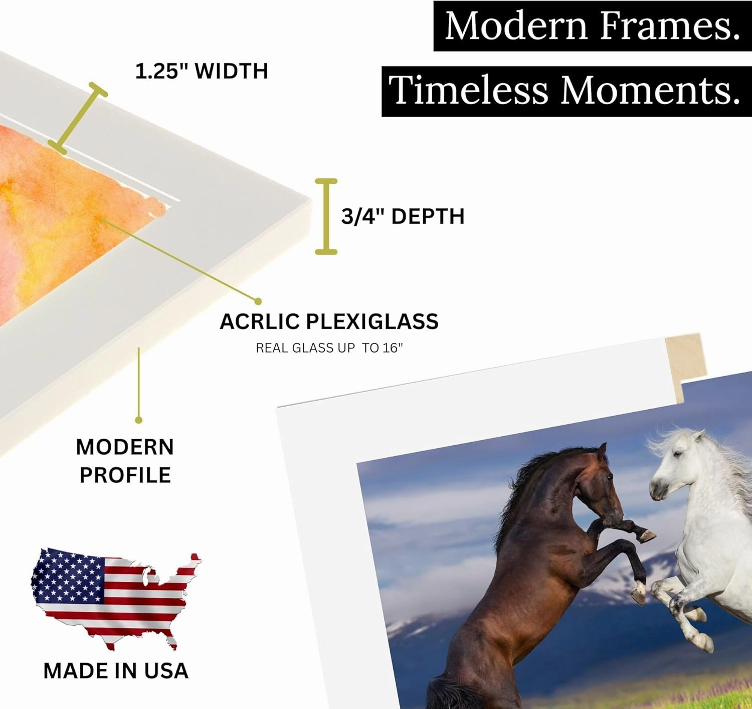 32x45 White Picture Frame Acrylic Plexiglass Wall Hanging | 45x32 Artwork Poster Photo Print | Livingroom Office Framing