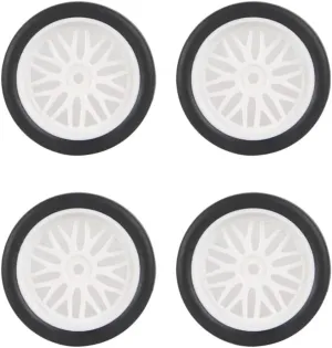 33mm Drift Tires Compatible with 1/18 RC Cars Compatible with AE86 A86 LD1801 LD1802 LD1803 LD1804 A01 A02 4pcs(LA0046 White(Soft))
