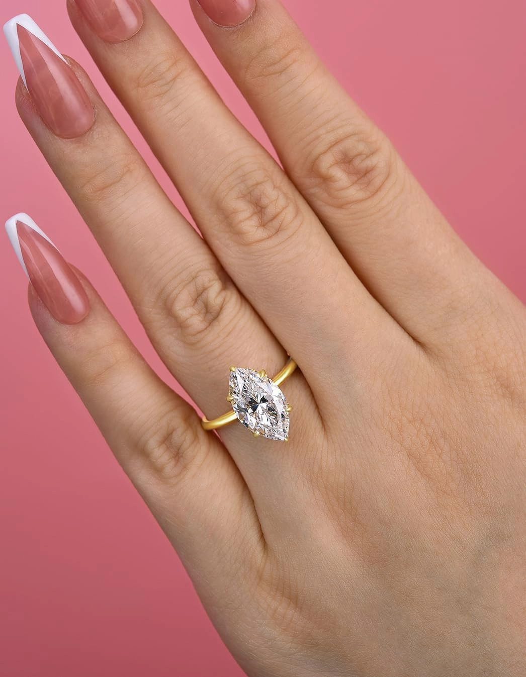 3.5CT Marquise Cut Engagement Ring,Simulated Diamond Ring,925 Sterling Silver 18K Yellow/White Gold Plated Promise Ring