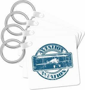 3dRose, Classic vintage aviation nose art design of a vintage biplane, Key Chain