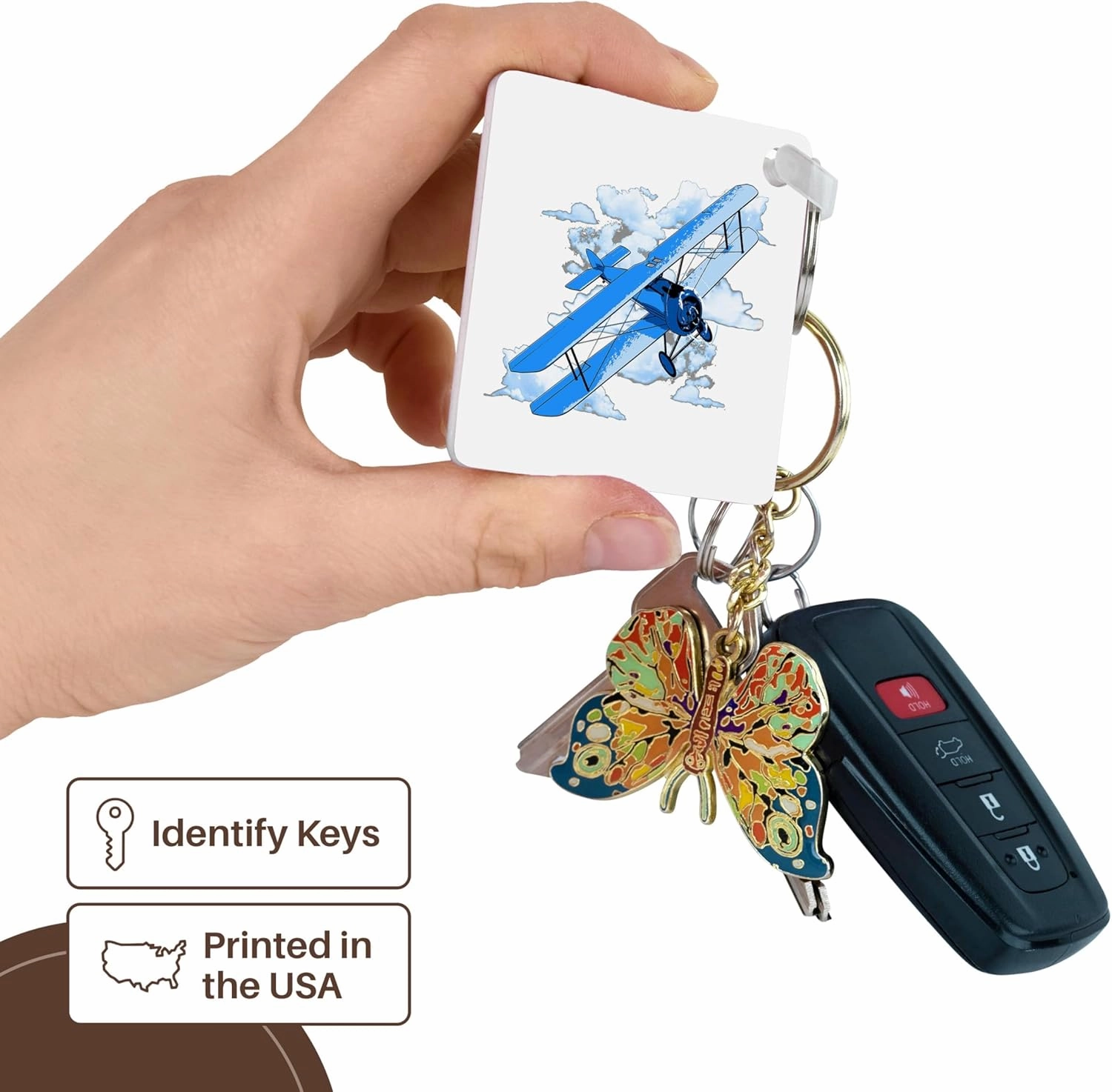 3dRose, Classic vintage biplane for any aviator and pilot., Key Chain